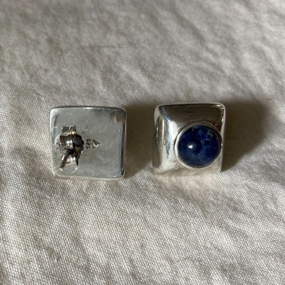 RARE Silpada Retired Sterling Silver & Sodalite post earrings - Picture 3 of 4